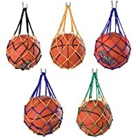 ysister 5 Piezas Bolso de Malla de Malla de fútbol- Bolso de Red de Fútbol- Bolso de Malla de Balones de Nailon…